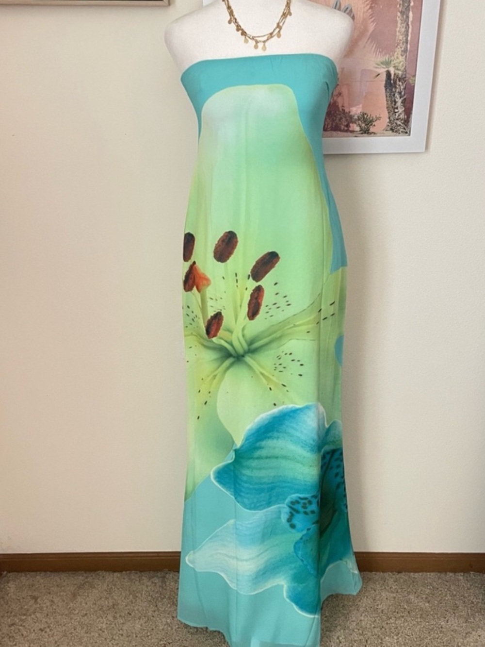 Peppermayo Darcy Maxi Dress in Turquoise Floral US 4